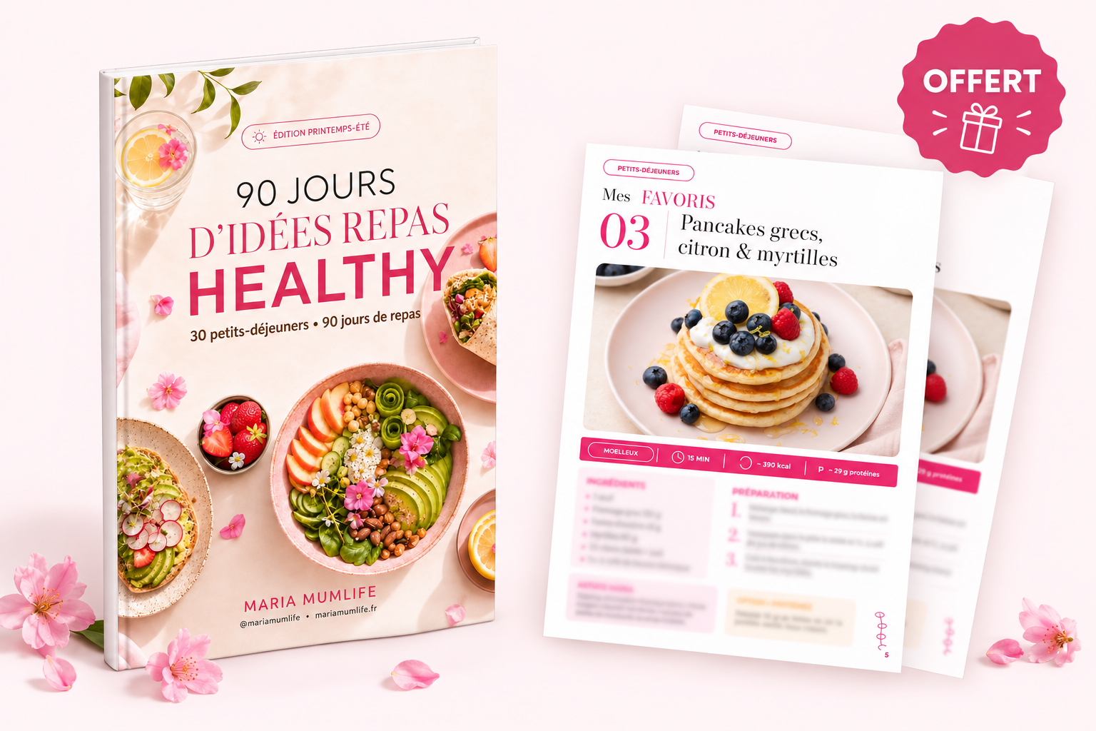 Ebook de recettes saines et équilibrées offert avec la cure