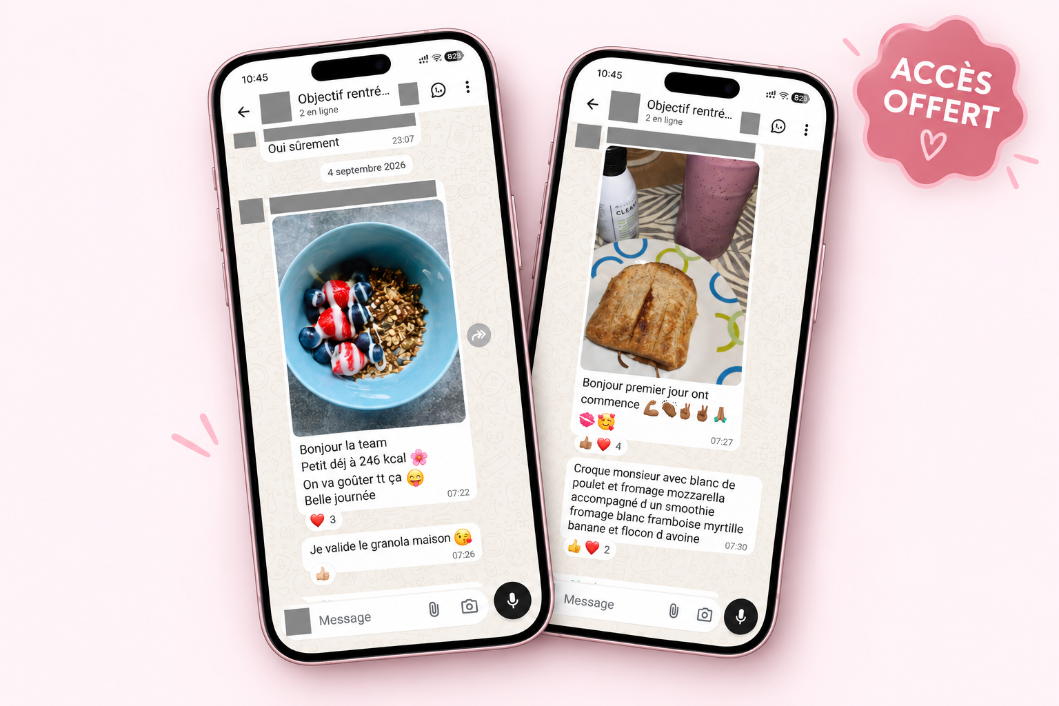 Accès au groupe WhatsApp privé offert avec la cure
